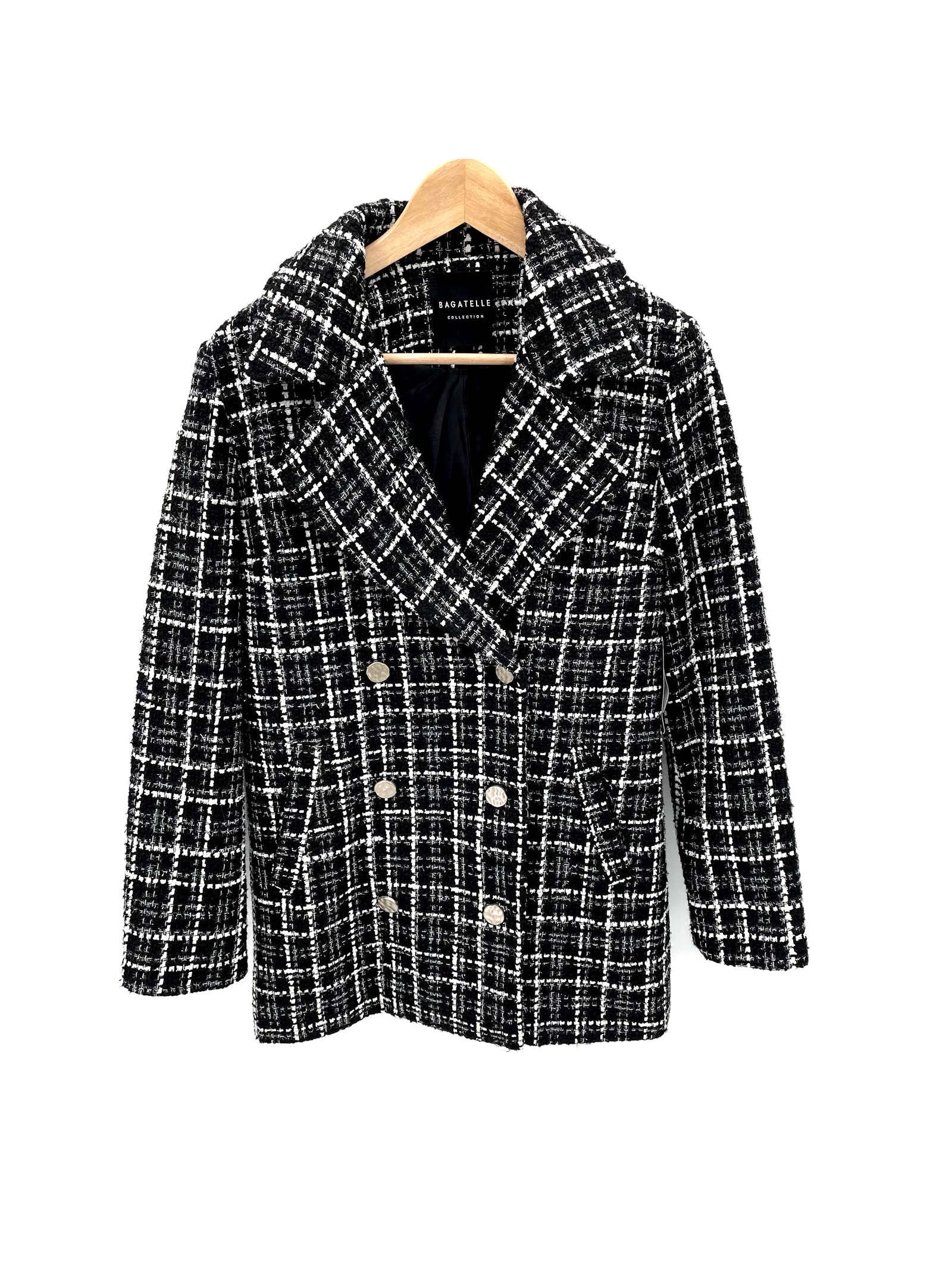 Bagatelle Nwt Tweed Pea Coat Double Breasted Jacket // S